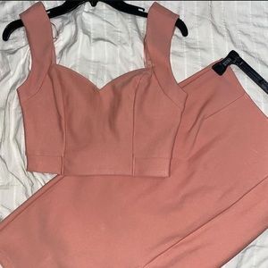 Forever 21 Peach Pencil Skirt & Top Set NEW